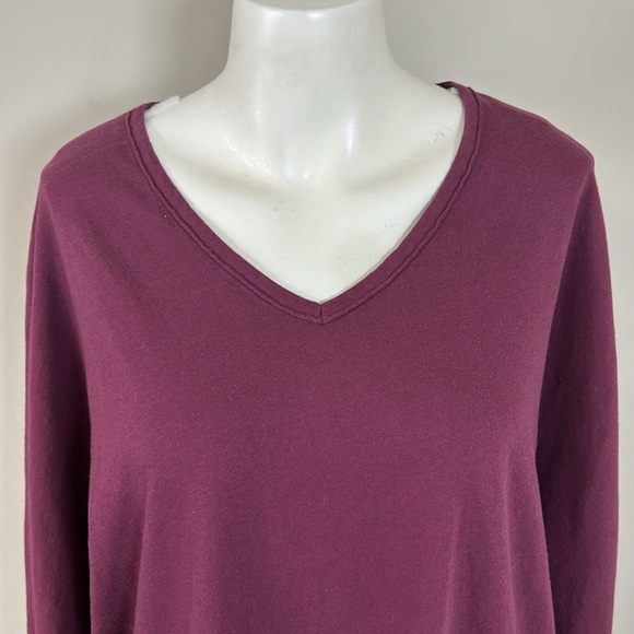 FRANK and EILEEN Tee Lab V Neck Top Long Sleeve Shirt Basic Cotton Sz S - Picture 3 of 10
